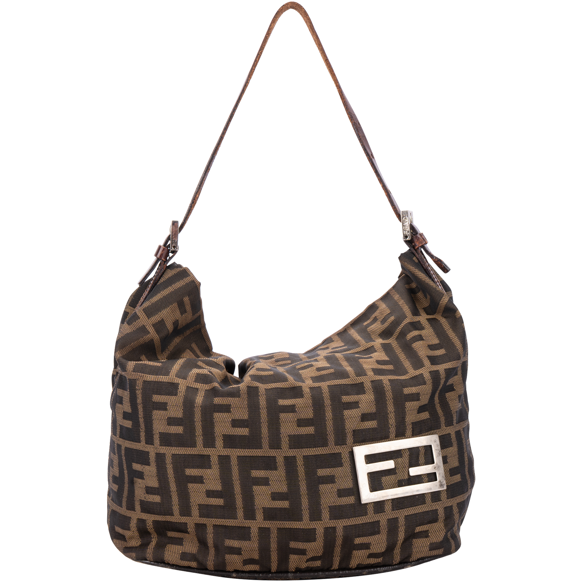 Fendi FF Monogram Zucca Hobo Shoulder Bag