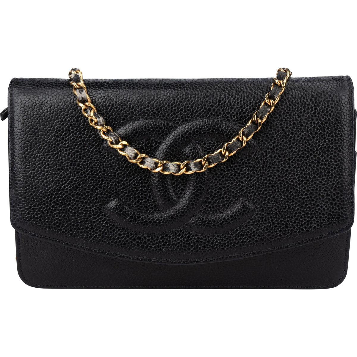 Chanel Caviar Leather CC Wallet On Chain Crossbody Bag