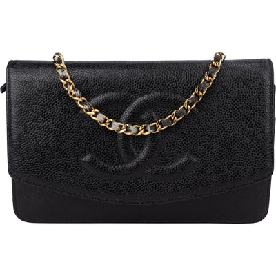 Chanel Caviar Leather CC Wallet On Chain Crossbody Bag