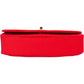 Chanel Rouge Cotton 24K Gold Halfmoon Single Flap Shoulder Bag