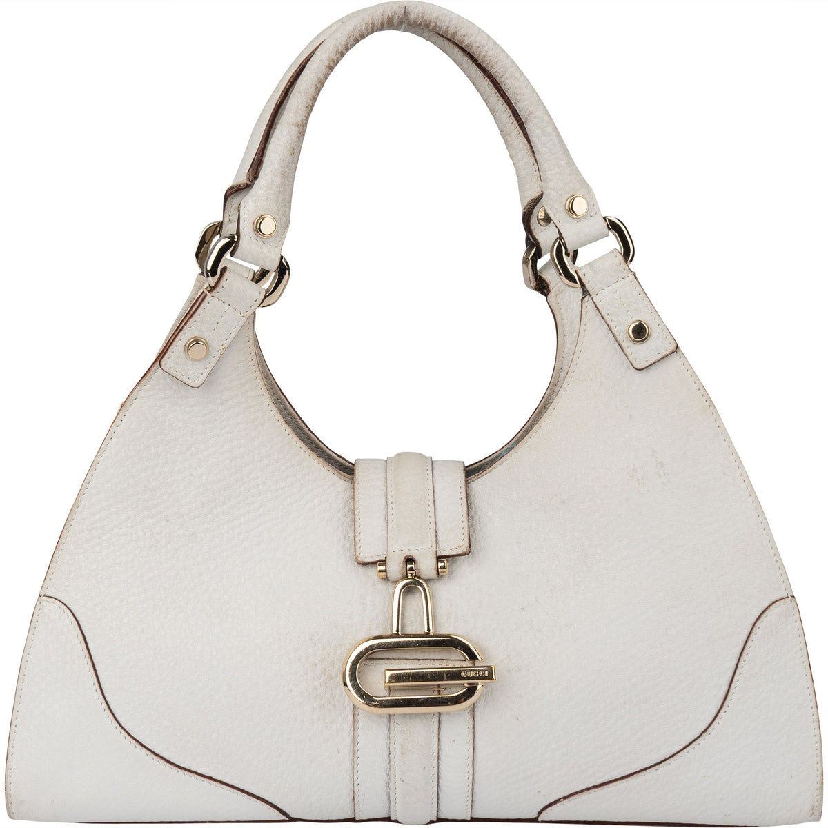 Gucci White Leather Jackie Handbag