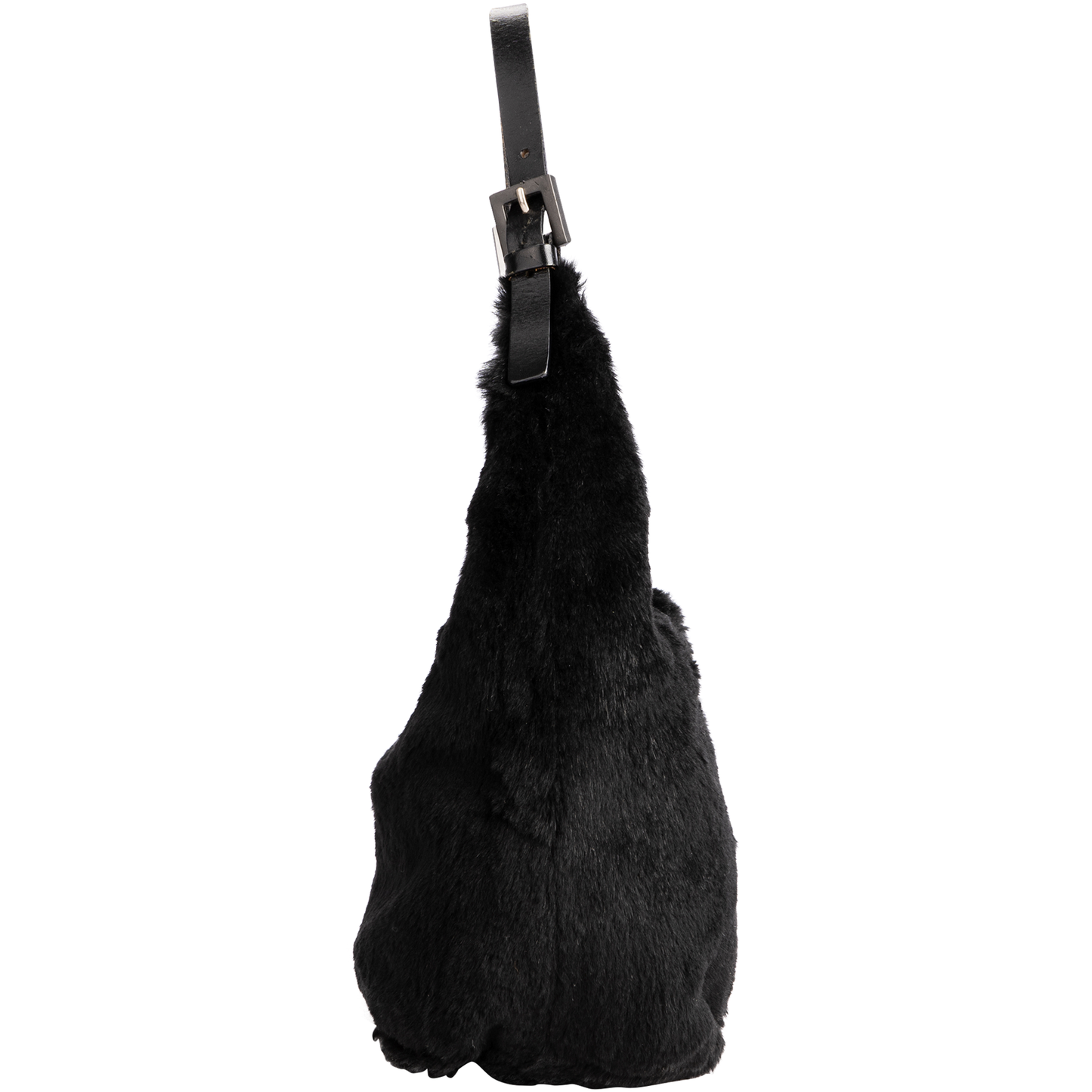 Fendi FF Black Fur Hobo Shoulder Bag