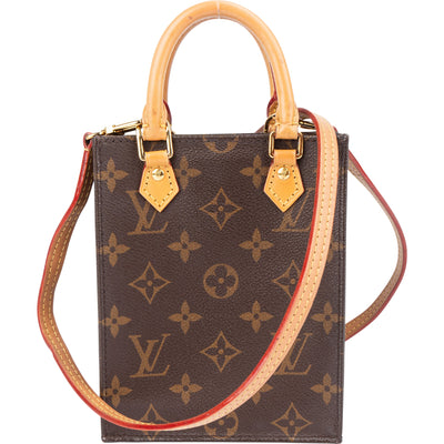 Louis Vuitton Canvas Monogram Petit Sac Plat Handbag