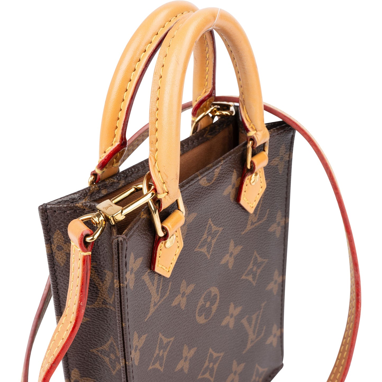Louis Vuitton Canvas Monogram Petit Sac Plat Handbag