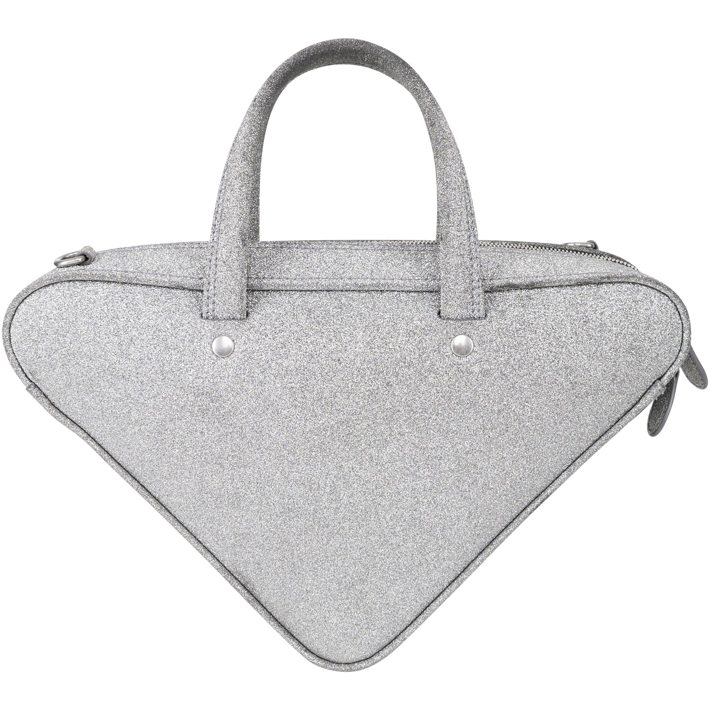 Balenciaga Silver Glitter Traingle Duffle Shoulder Bag