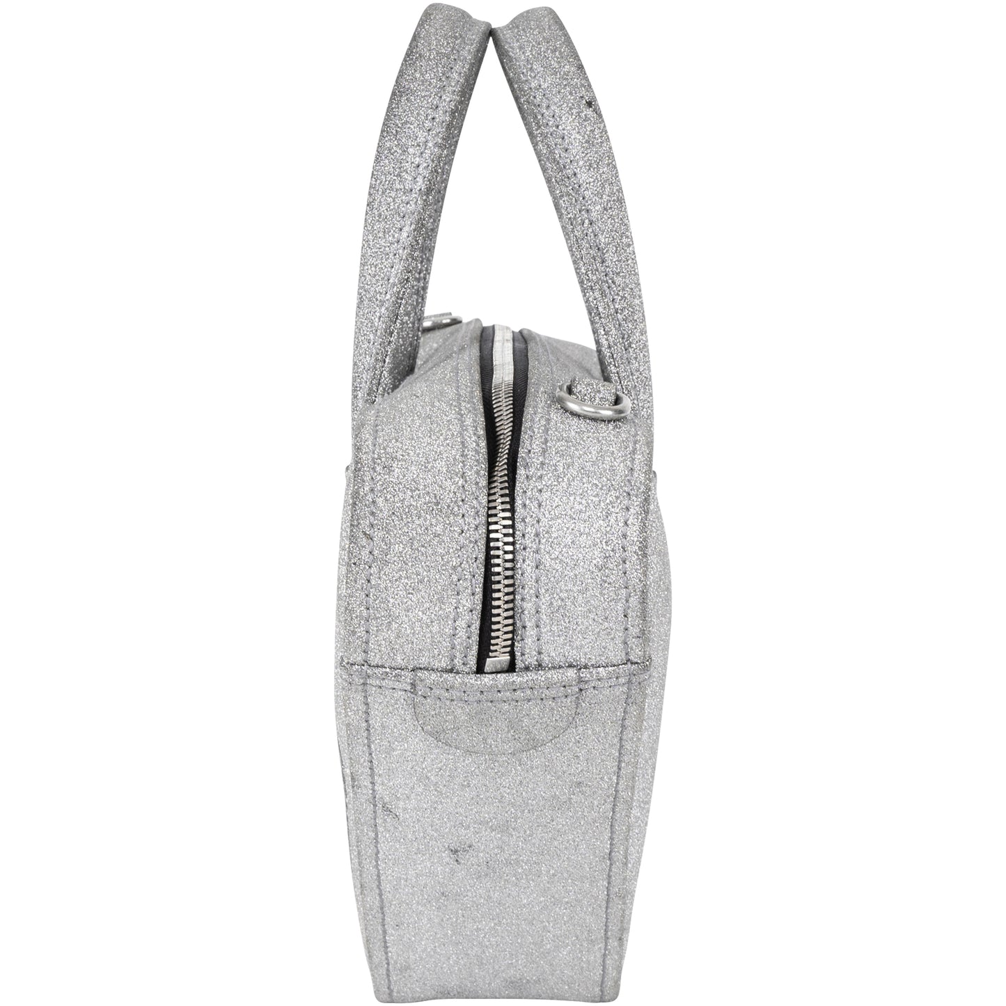 Balenciaga Silver Glitter Traingle Duffle Shoulder Bag