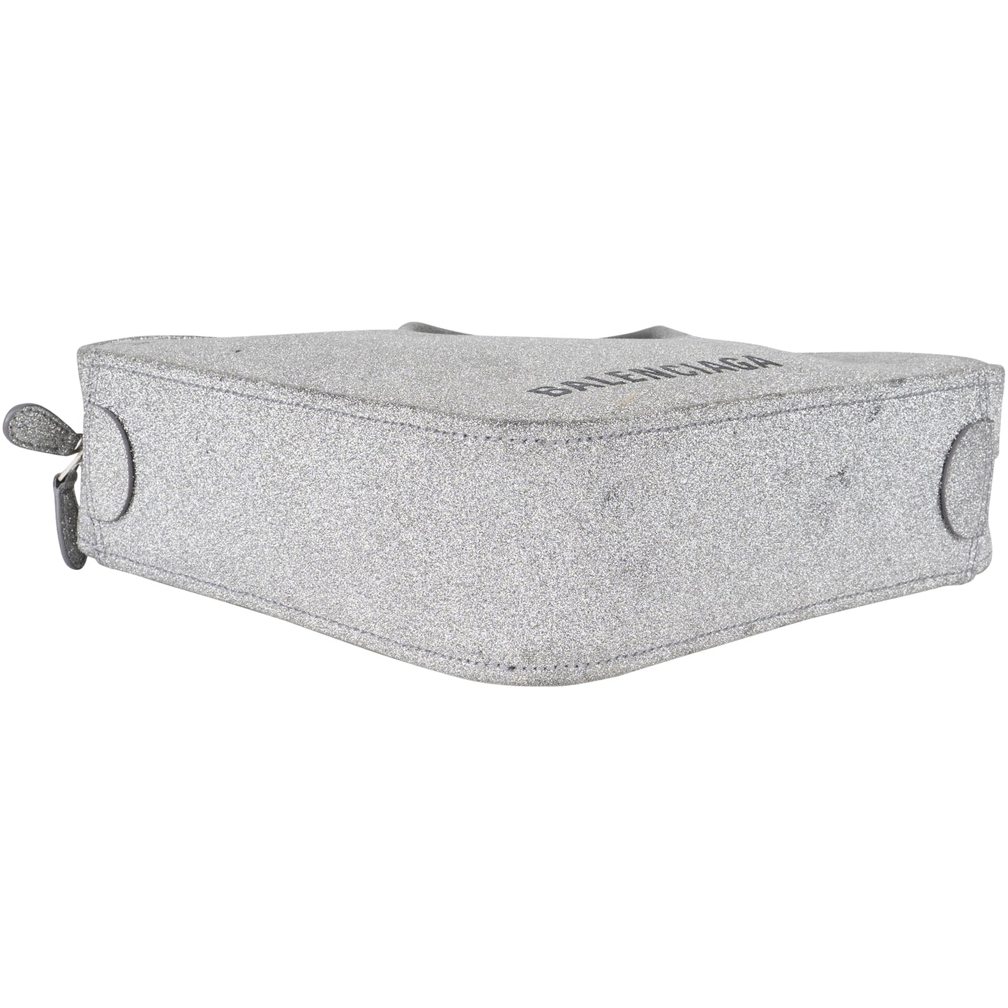 Balenciaga Silver Glitter Traingle Duffle Shoulder Bag