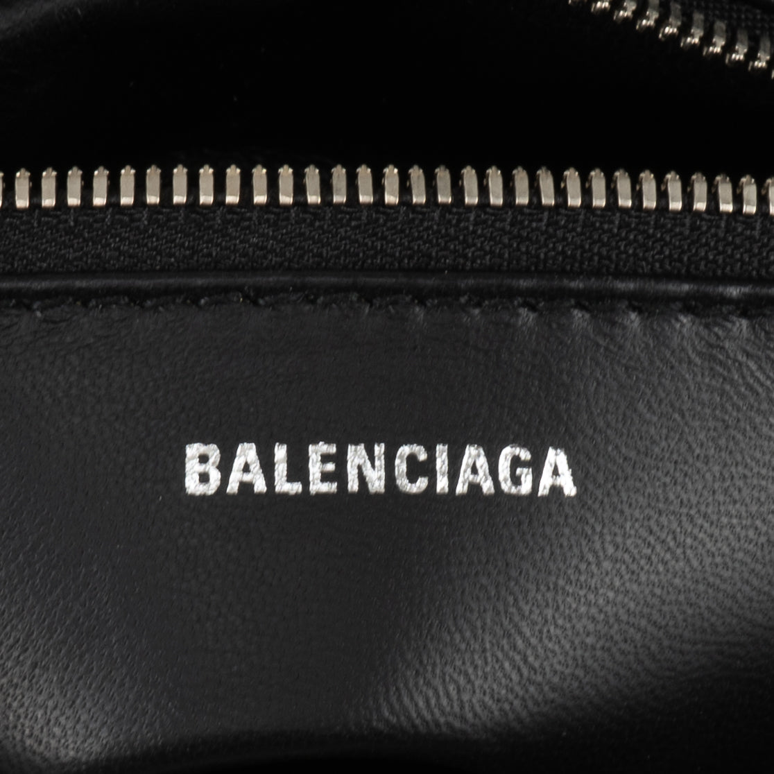 Balenciaga Silver Glitter Traingle Duffle Shoulder Bag