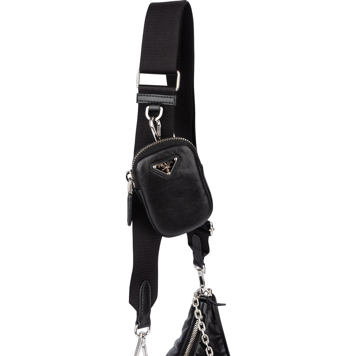 Prada Soft Leather Triangle Re-Edition Crossbody Bag