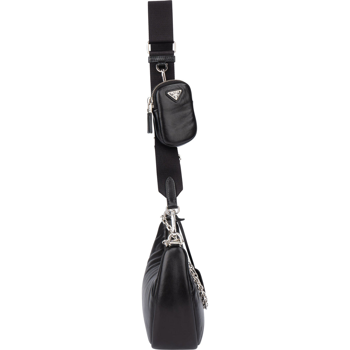 Prada Soft Leather Triangle Re-Edition Crossbody Bag