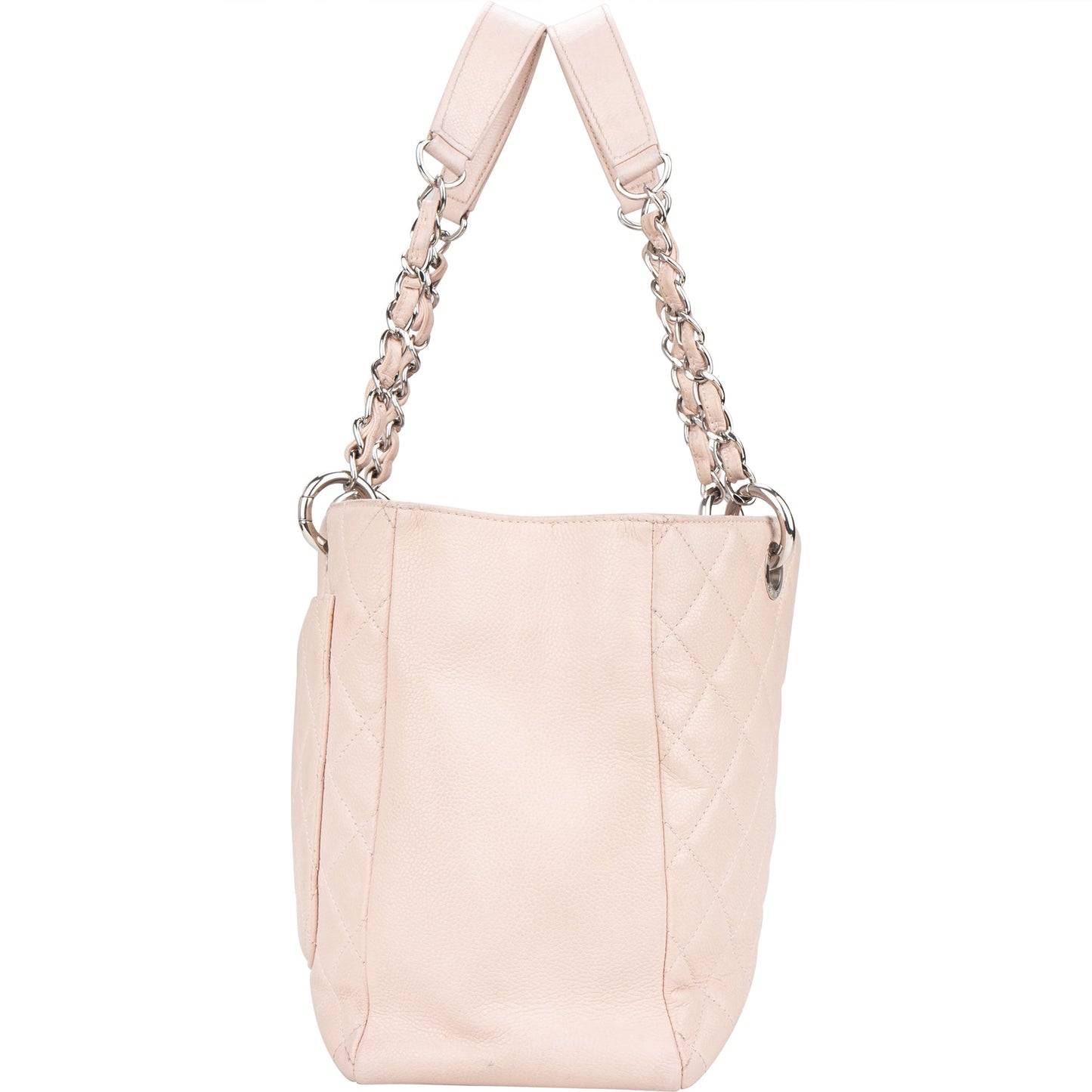 Chanel Rose Quilted Caviar Leather Palladium CC Shoulder Bag