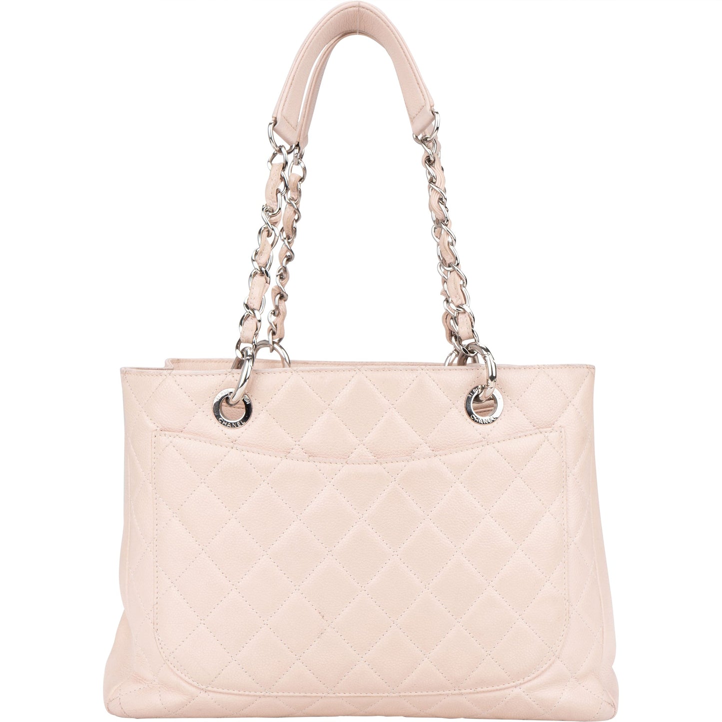 Chanel Rose Quilted Caviar Leather Palladium CC Shoulder Bag