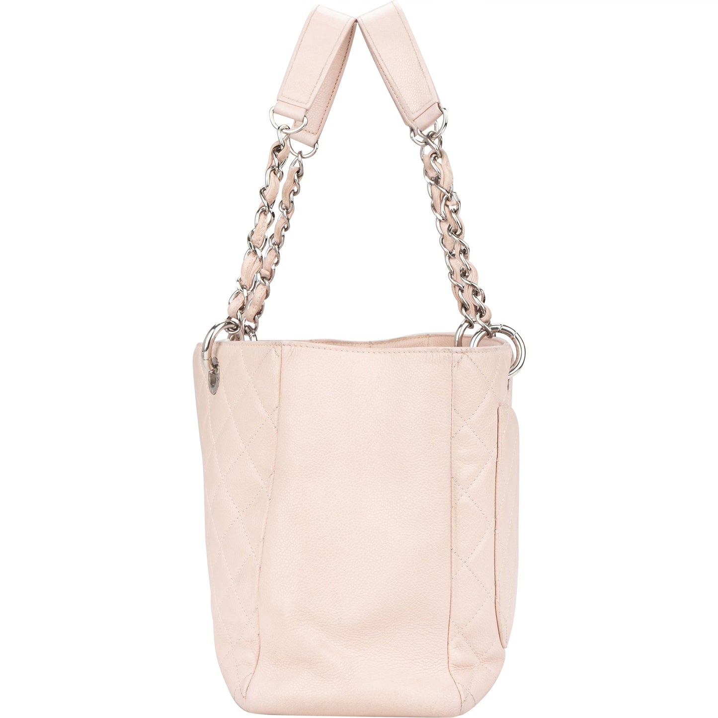 Chanel Rose Quilted Caviar Leather Palladium CC Shoulder Bag
