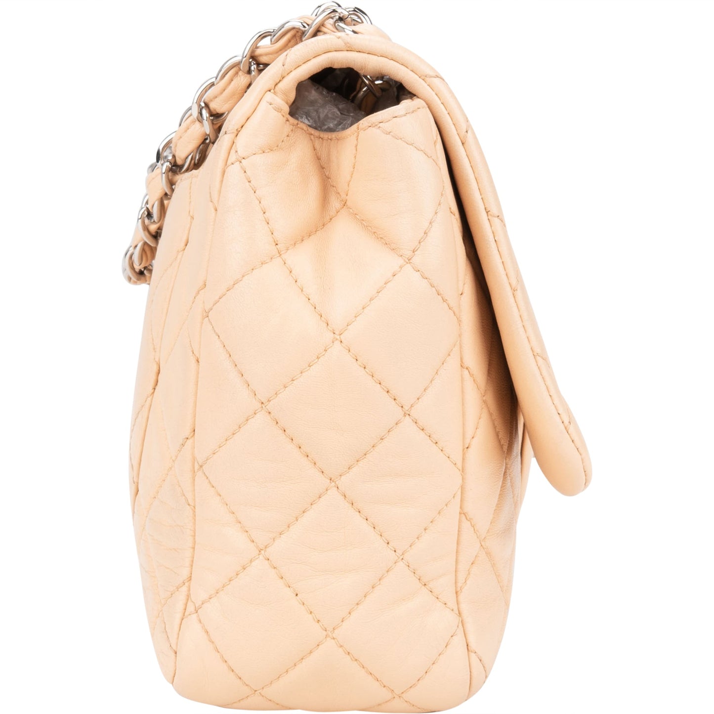 Chanel Soft Quilted Lambkskin Palladium Jumbo Single Flap Crossbody Bag