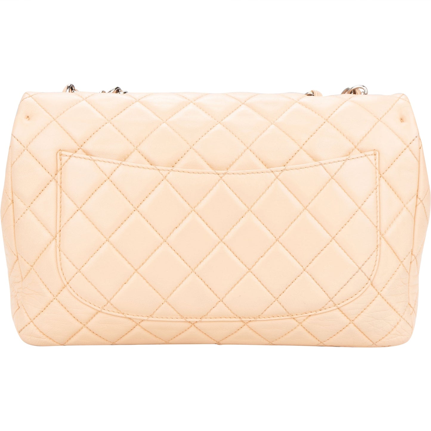 Chanel Soft Quilted Lambkskin Palladium Jumbo Single Flap Crossbody Bag