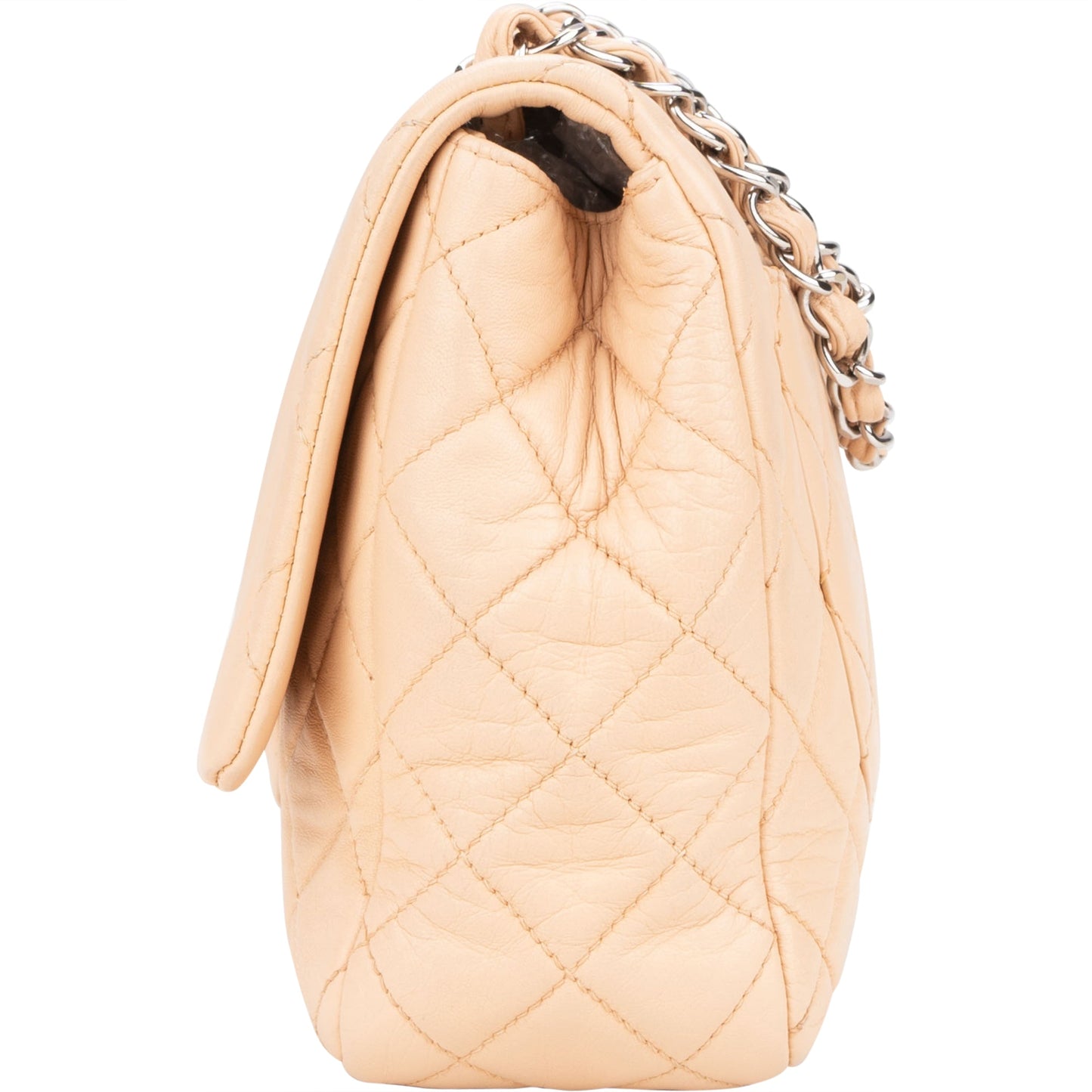 Chanel Soft Quilted Lambkskin Palladium Jumbo Single Flap Crossbody Bag