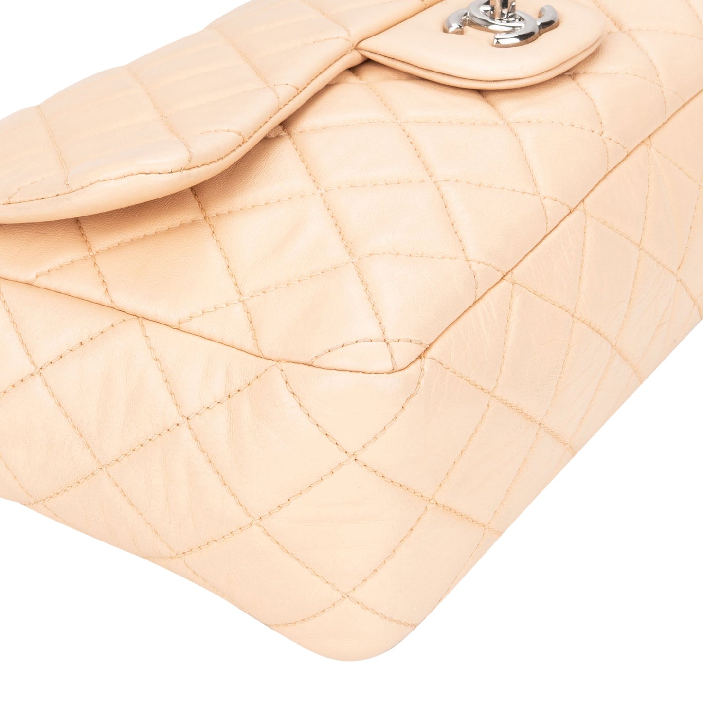 Chanel Soft Quilted Lambkskin Palladium Jumbo Single Flap Crossbody Bag