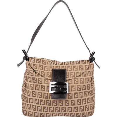 Fendi FF Monogram Baguette Buckle Handbag