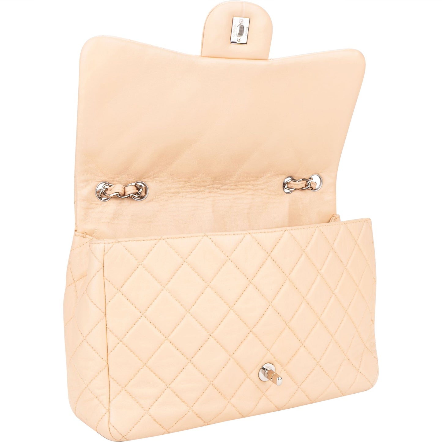 Chanel Soft Quilted Lambkskin Palladium Jumbo Single Flap Crossbody Bag