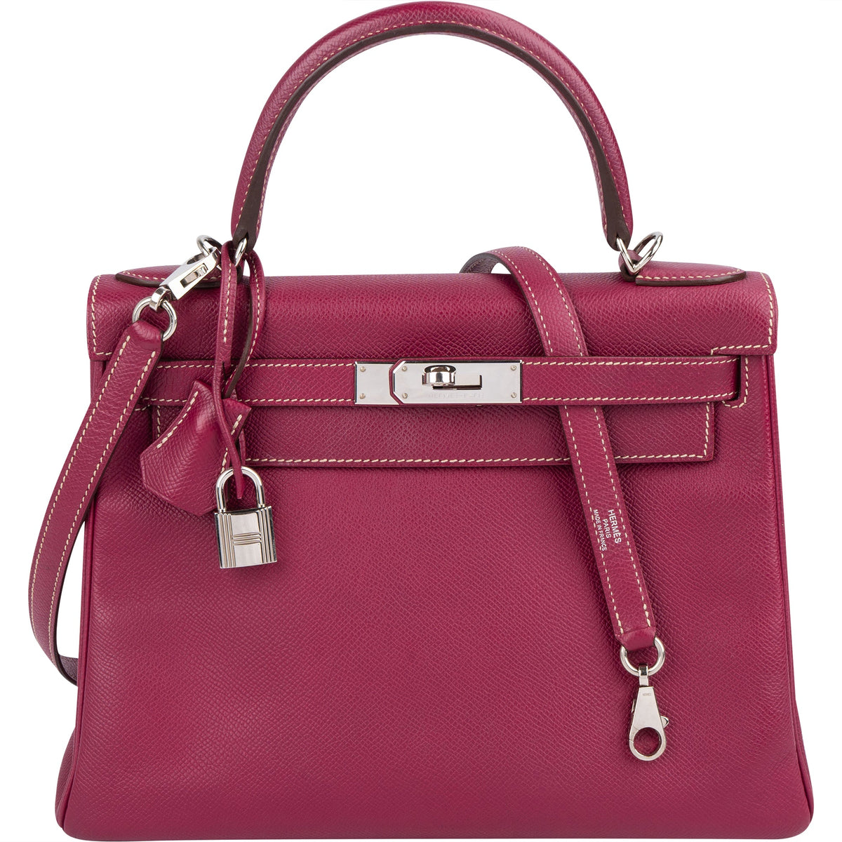 Hermès Pink Epsom Leather Kelly Sellier 28 Handbag