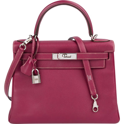 Hermès Pink Epsom Leather Kelly Sellier 28 Handbag