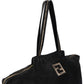 Fendi Black Nubuck Glitter Chain Handbag
