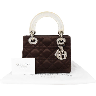 Christian Dior Limited Quilted Satin Crystal Lady Dior Handbag