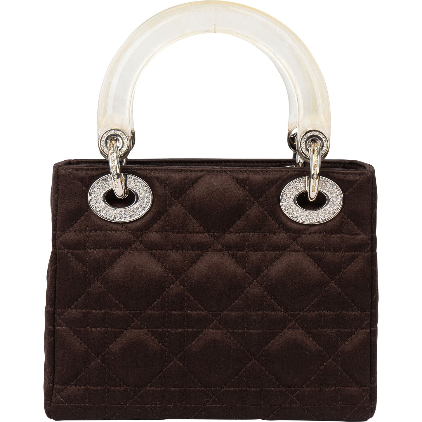 Christian Dior Limited Quilted Satin Crystal Lady Dior Handbag