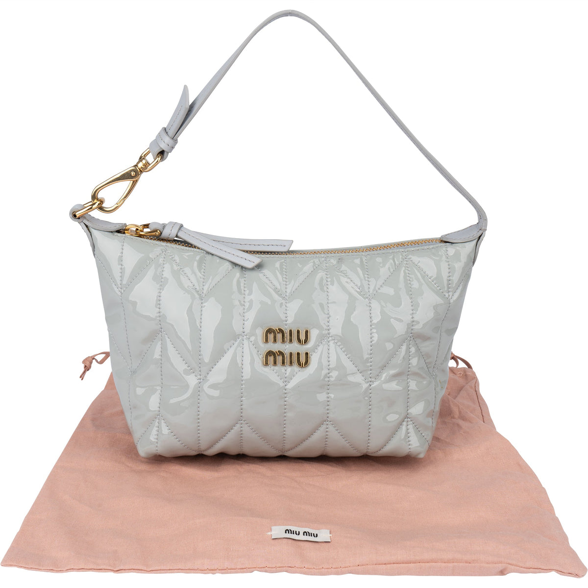 Miu Miu Mini aus gestepptem Lackleder – Ansicht 2