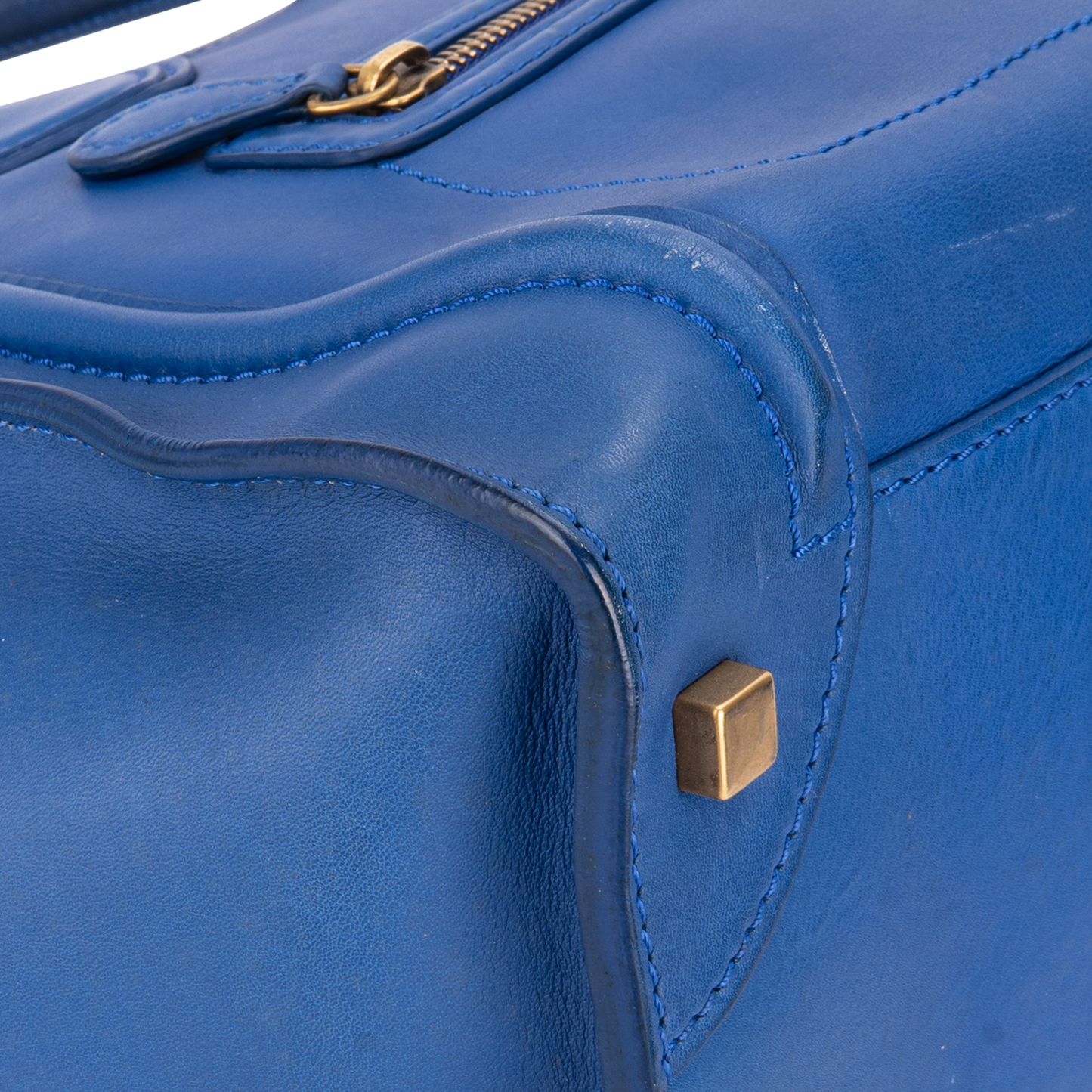 Celine Blue Leather Shoulder Luggage Bag