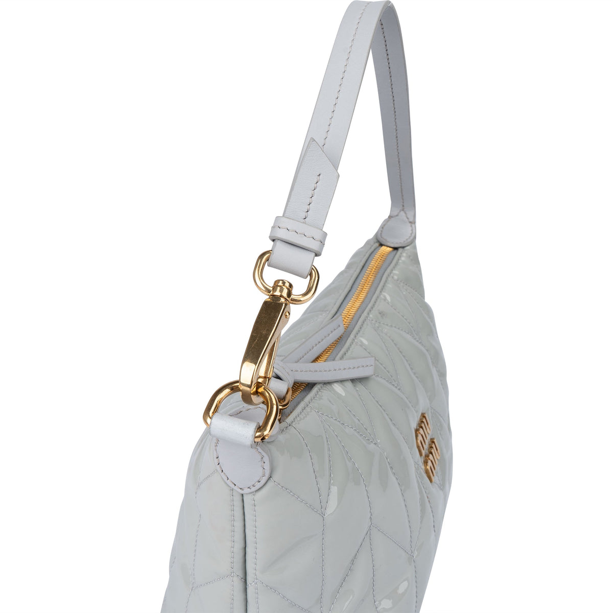 Miu Miu Mini aus gestepptem Lackleder – Ansicht 3
