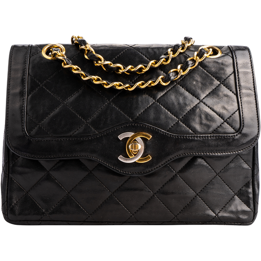 Chanel Quilted Lambskin 24K Gold Bicolor Small Double Flap Bag