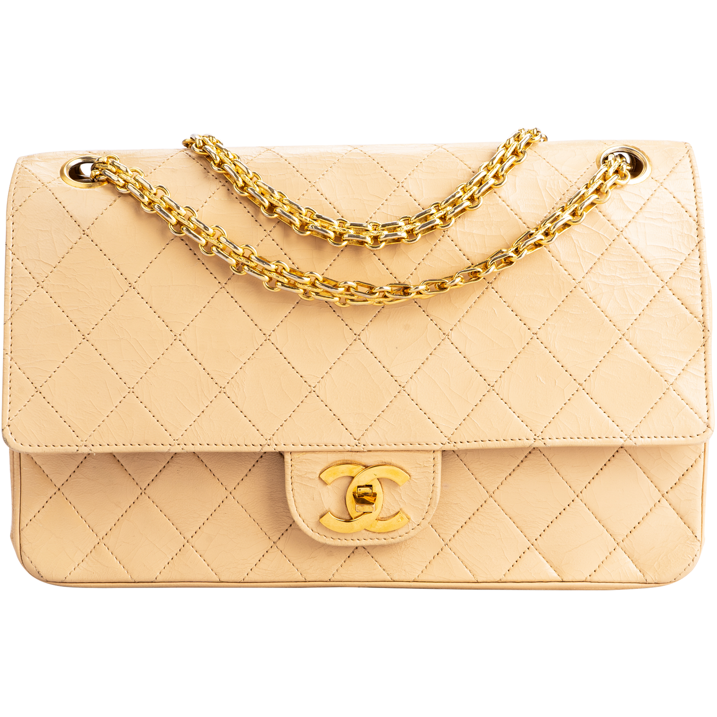 Chanel Quilted Lambskin 24K Gold Medium Double Flap Bag