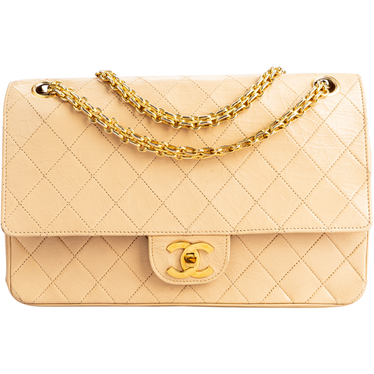 Chanel Quilted Lambskin 24K Gold Medium Double Flap Bag