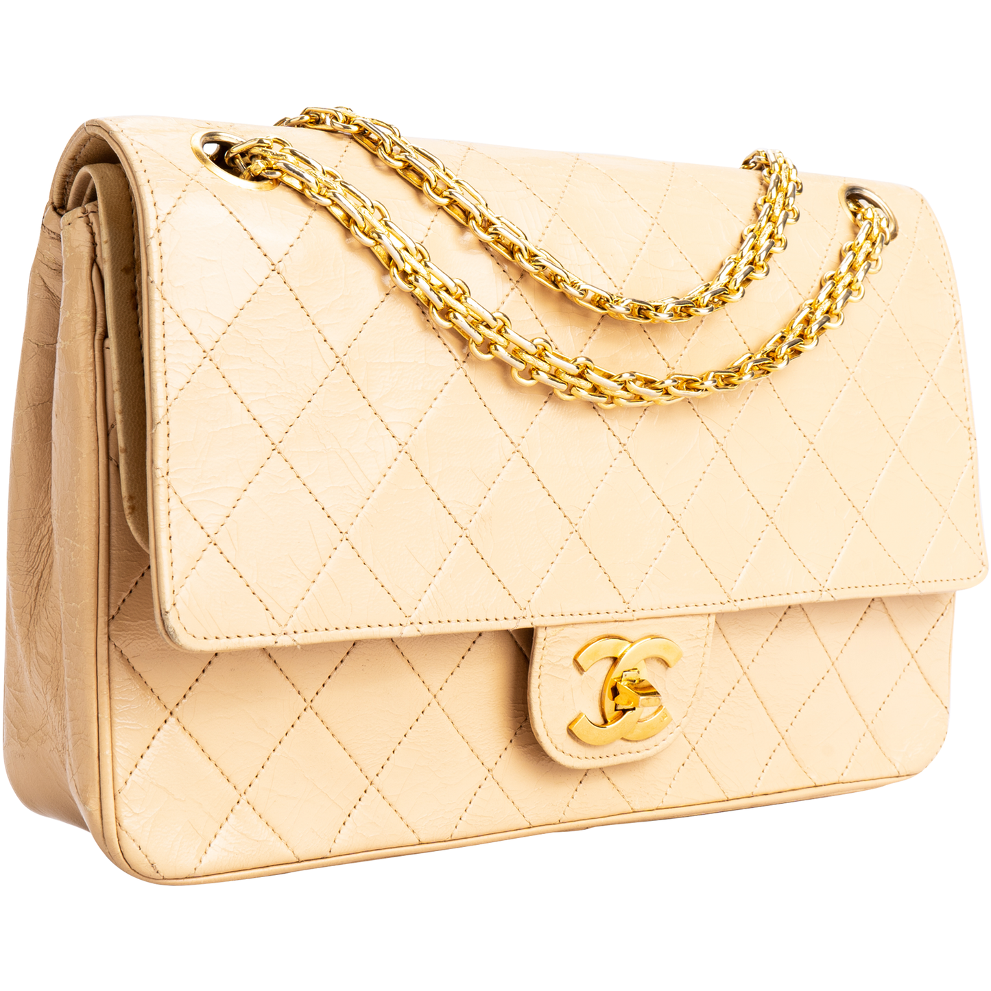 Chanel Quilted Lambskin 24K Gold Medium Double Flap Bag