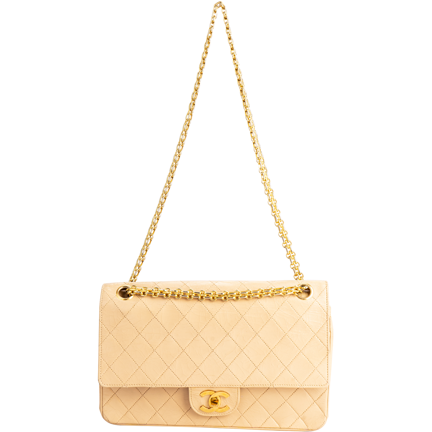 Chanel Quilted Lambskin 24K Gold Medium Double Flap Bag