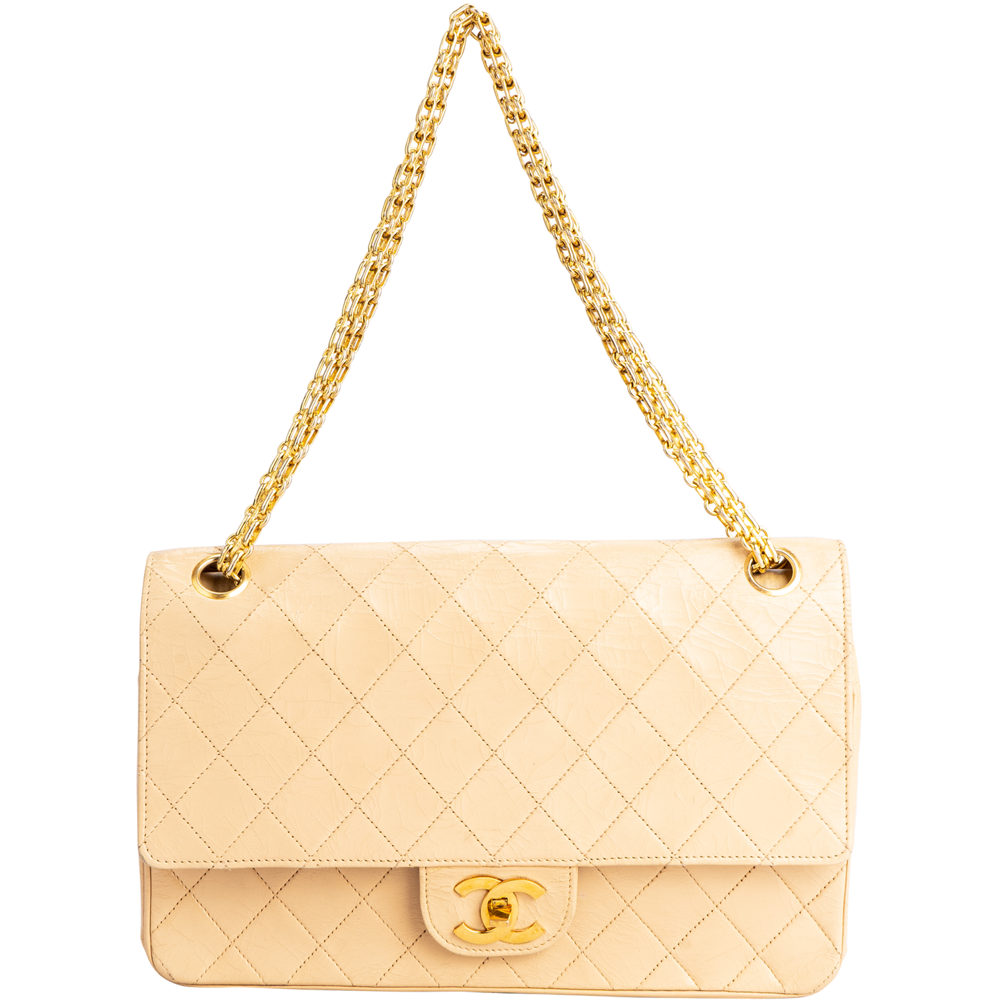 Chanel Quilted Lambskin 24K Gold Medium Double Flap Bag