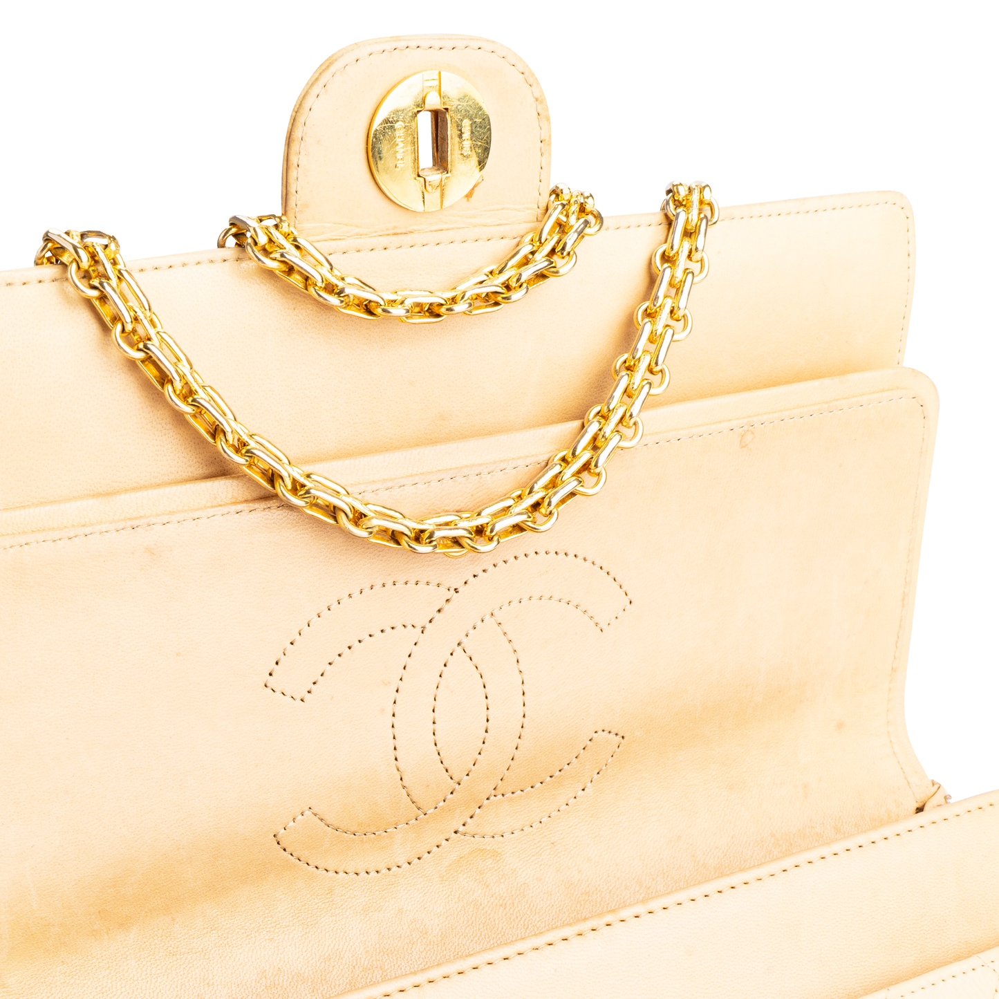 Chanel Quilted Lambskin 24K Gold Medium Double Flap Bag