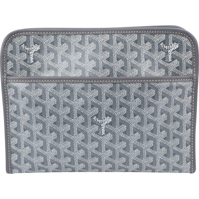 Goyard Grey Goyardine Monogram Jouvence MM Pochette Clutch