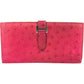 Hermès Pink Ostrich Bearn Soufflet Bifold Wallet