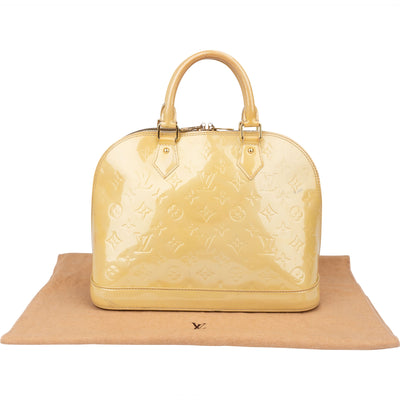 Louis Vuitton Jaune Vernis Monogram Alma PM Handbag
