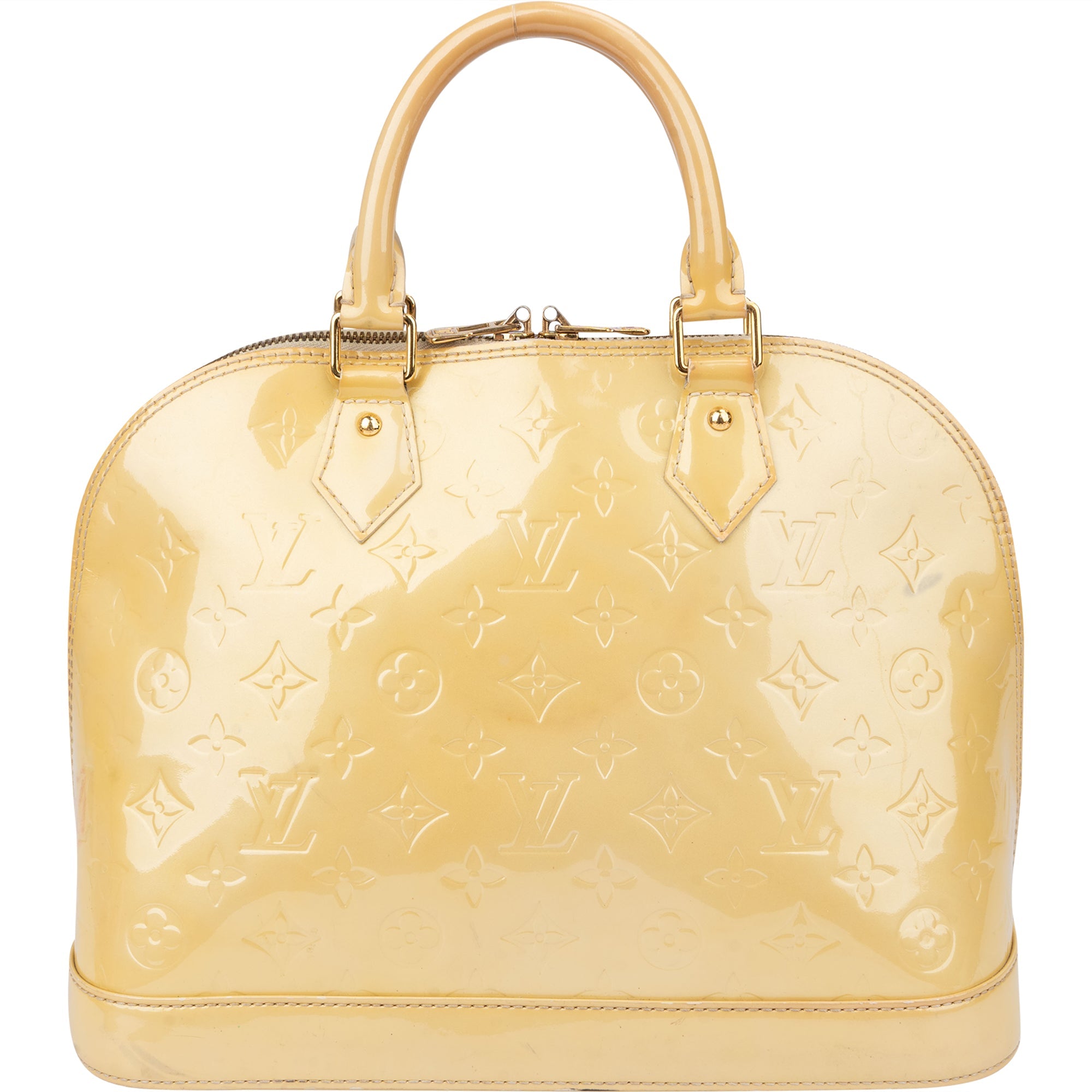 Louis Vuitton Jaune Vernis Monogram Alma PM Handbag