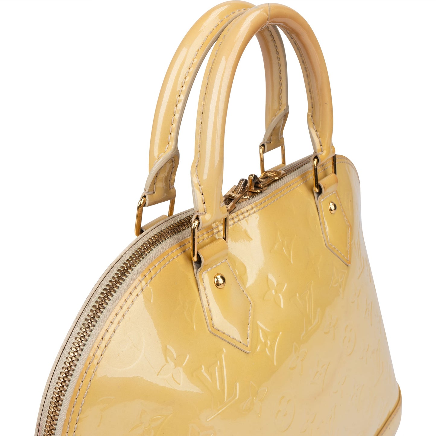 Louis Vuitton Jaune Vernis Monogram Alma PM Handbag