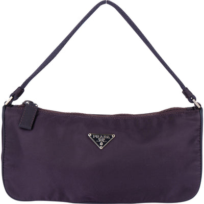 Prada Purple Nylon Triangle Handbag
