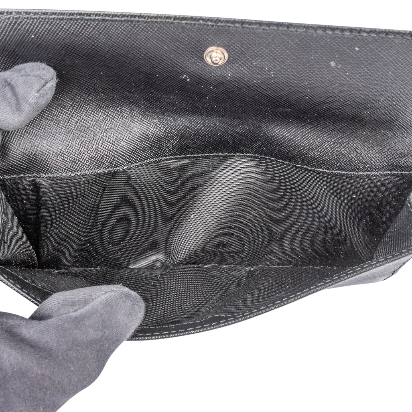 Prada Saffiano Leather Triangel Continental Wallet