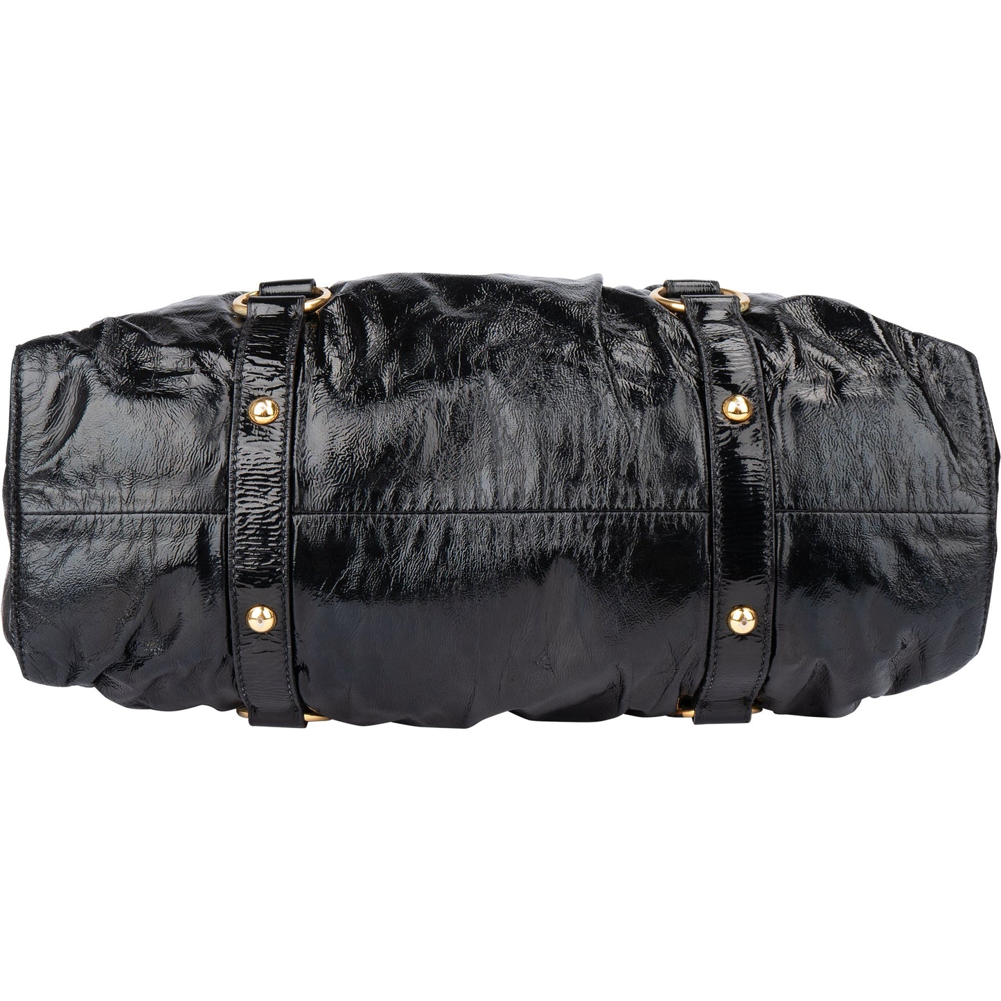 Miu Miu Black Patent Leather City Handbag