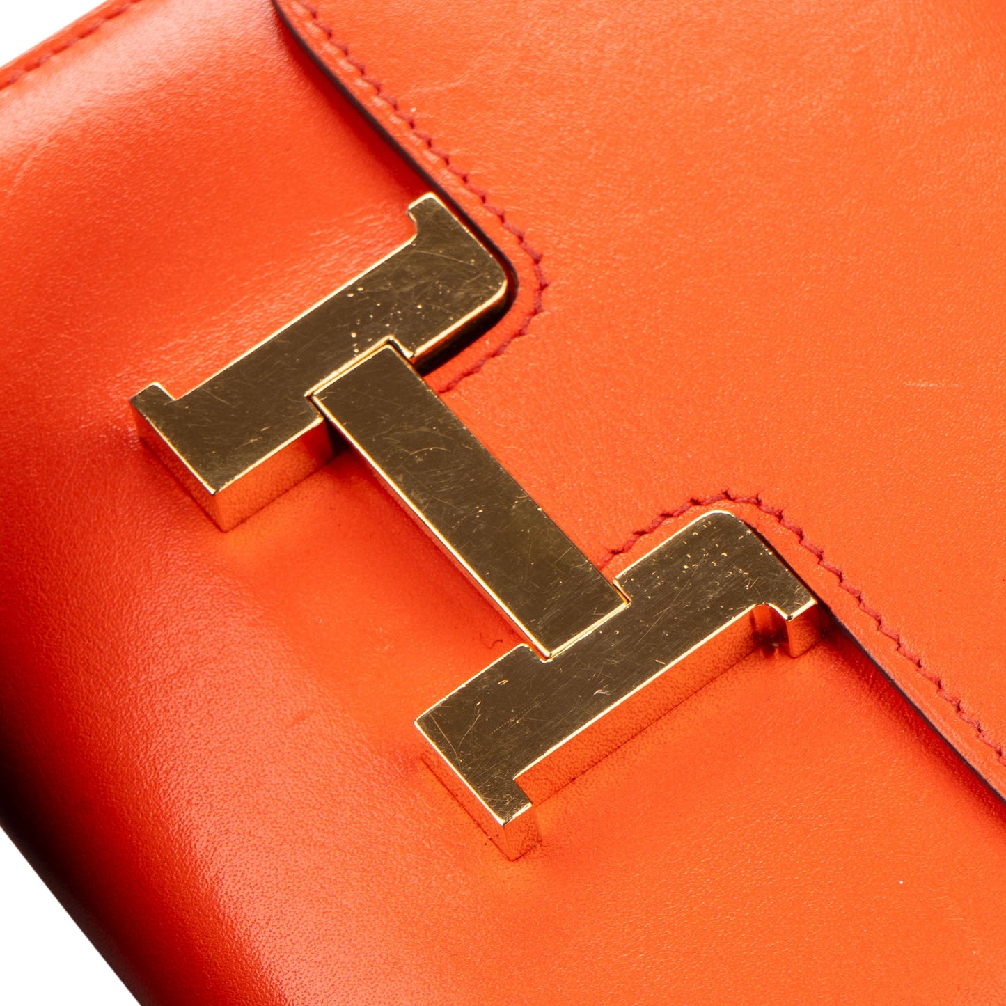 Hermès Constance Compact Orange Poppy Wallet