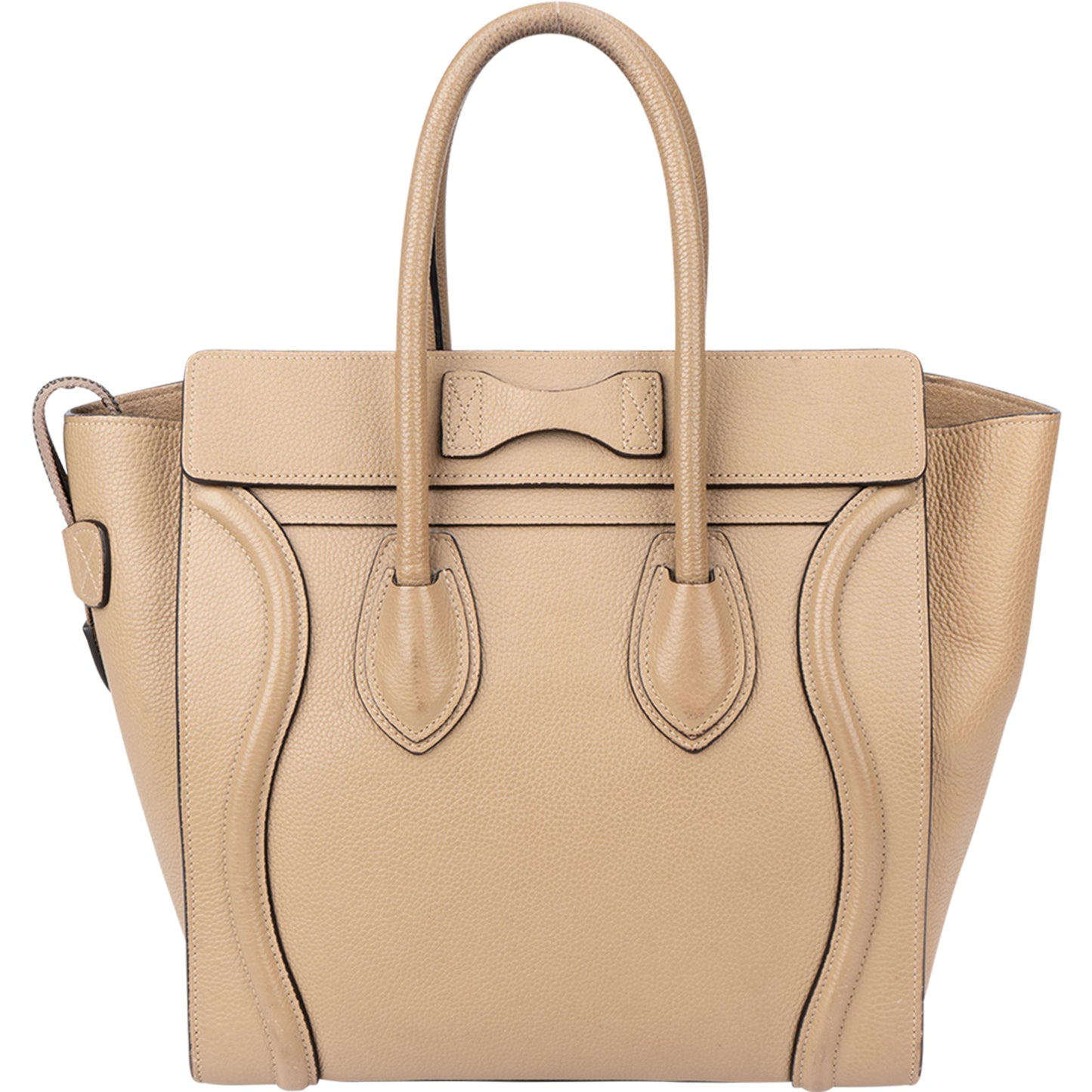 Céline Taupe Leather Luggage Handbag