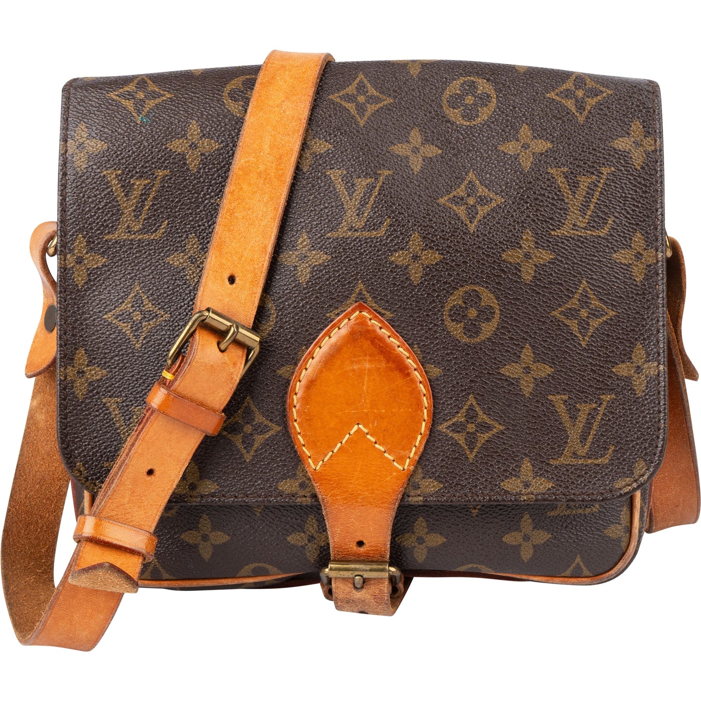 Louis Vuitton Canvas Monogram Cartouchiere MM Crossbody Bag