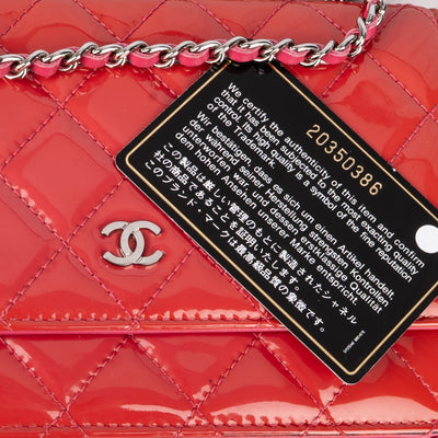Chanel Quilted Patent Leather Wallet On Chain Crossbody Bag